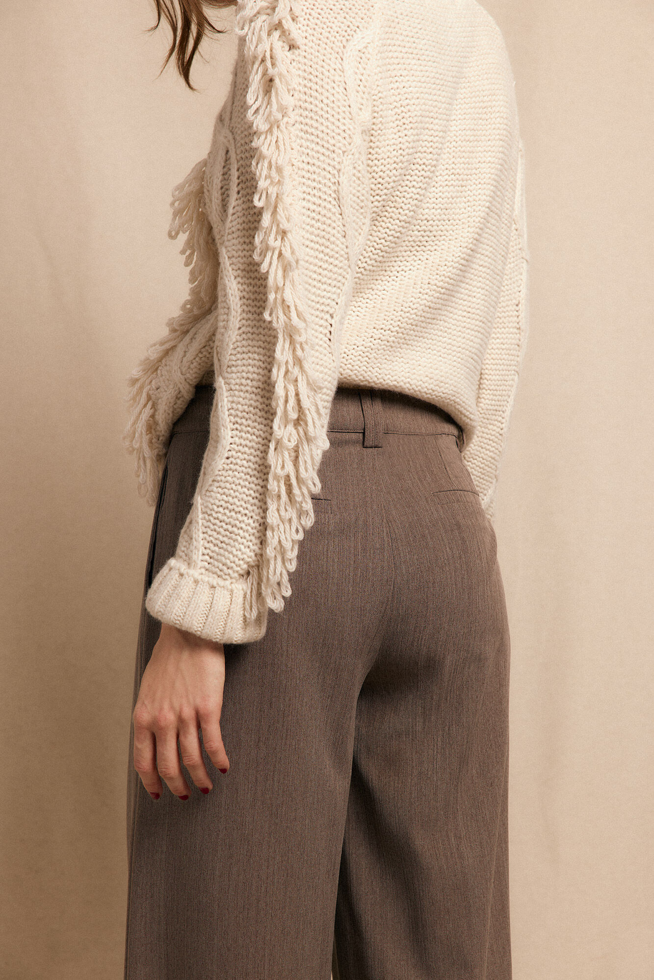 Slowlove Cal&ccedil;as plissadas rastejantes Castanho