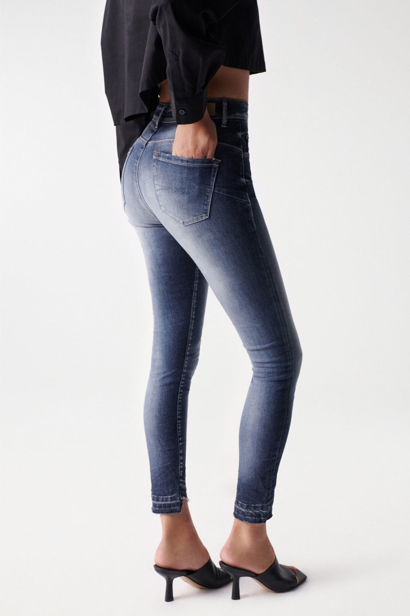 Salsa Jeans Jeans faith push in cropped lavagem premium Azul