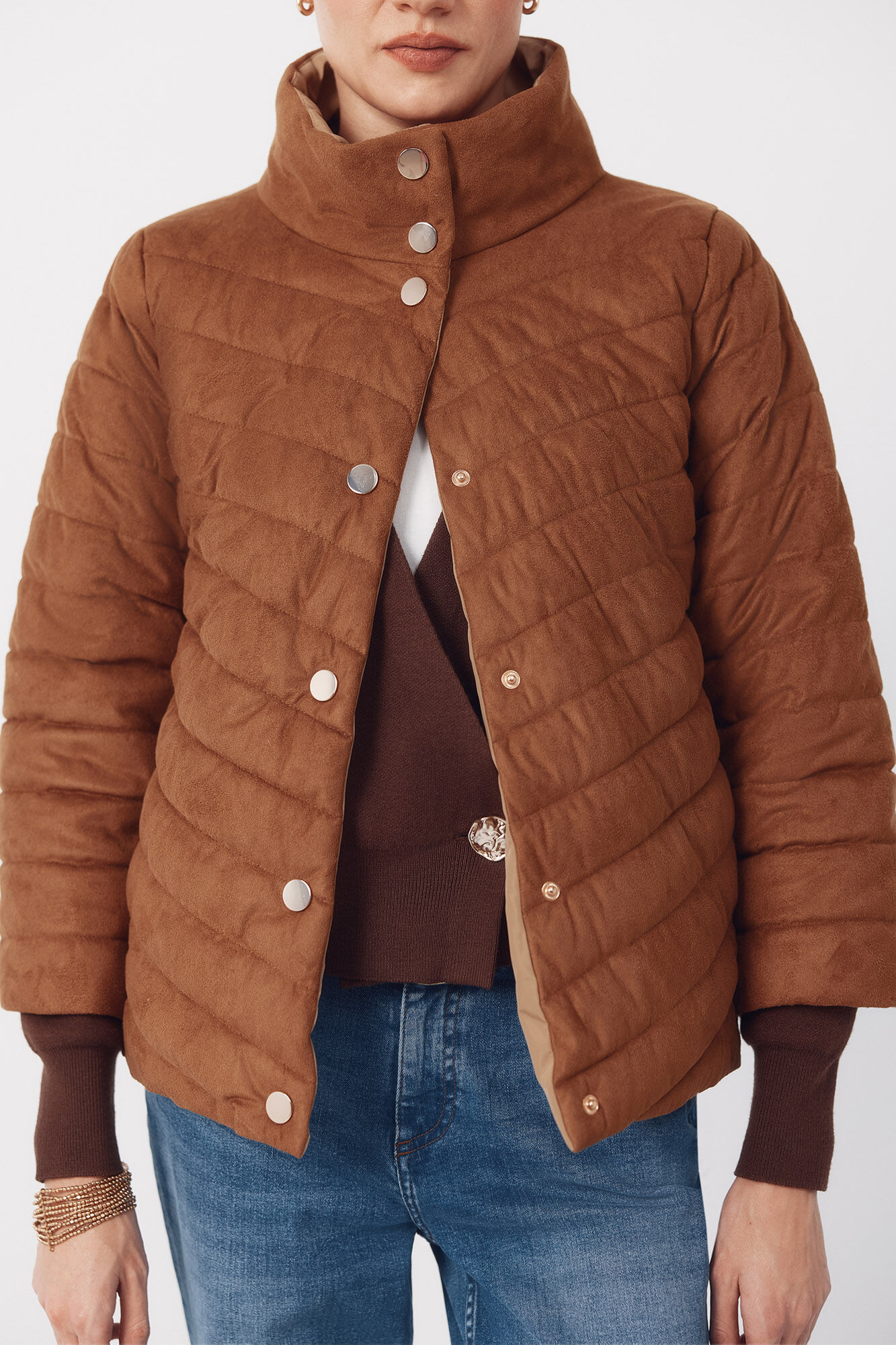 Cortefiel Cazadora acolchada reversible Beige