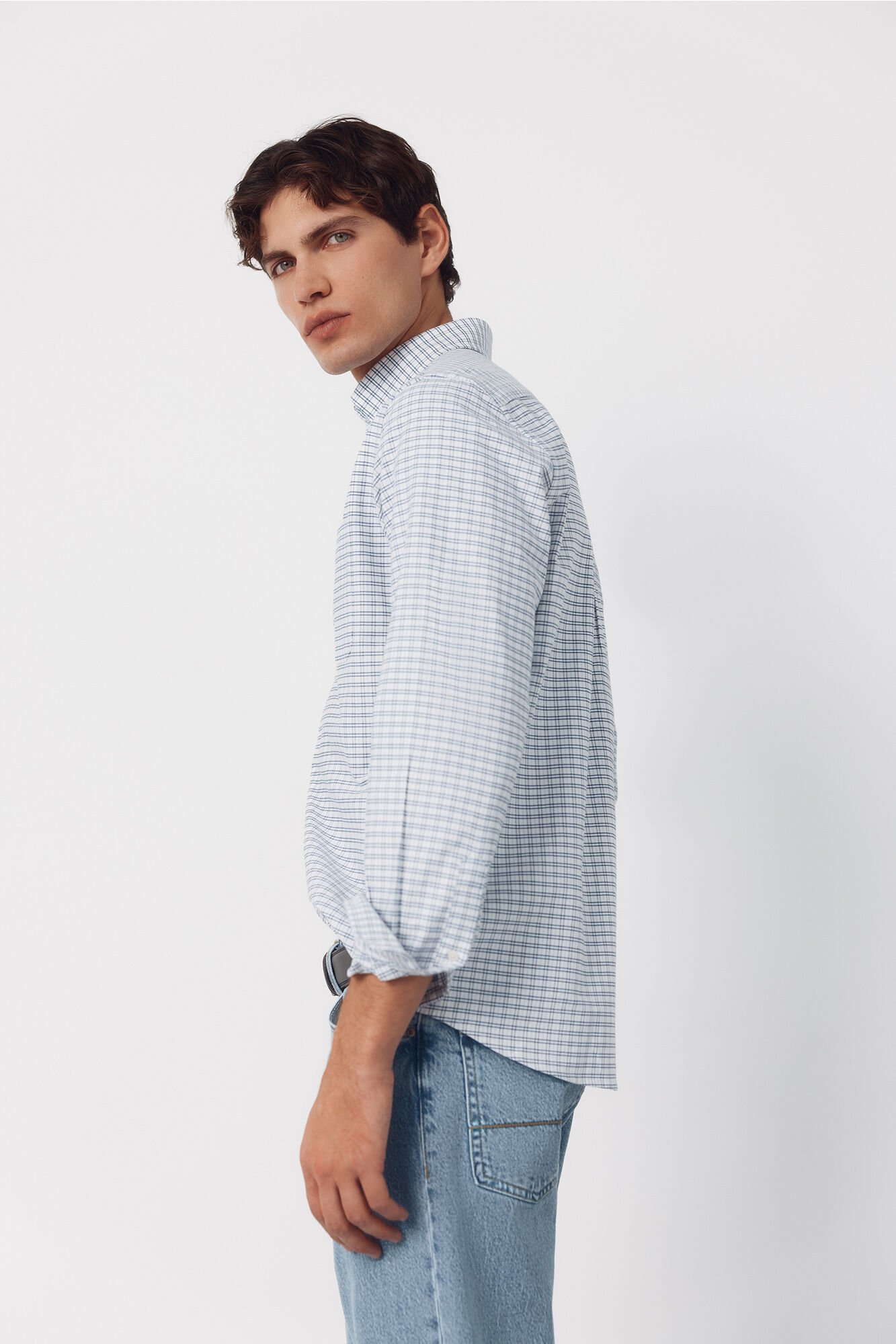 Cortefiel Camisa oxford cuadros Azul oscuro