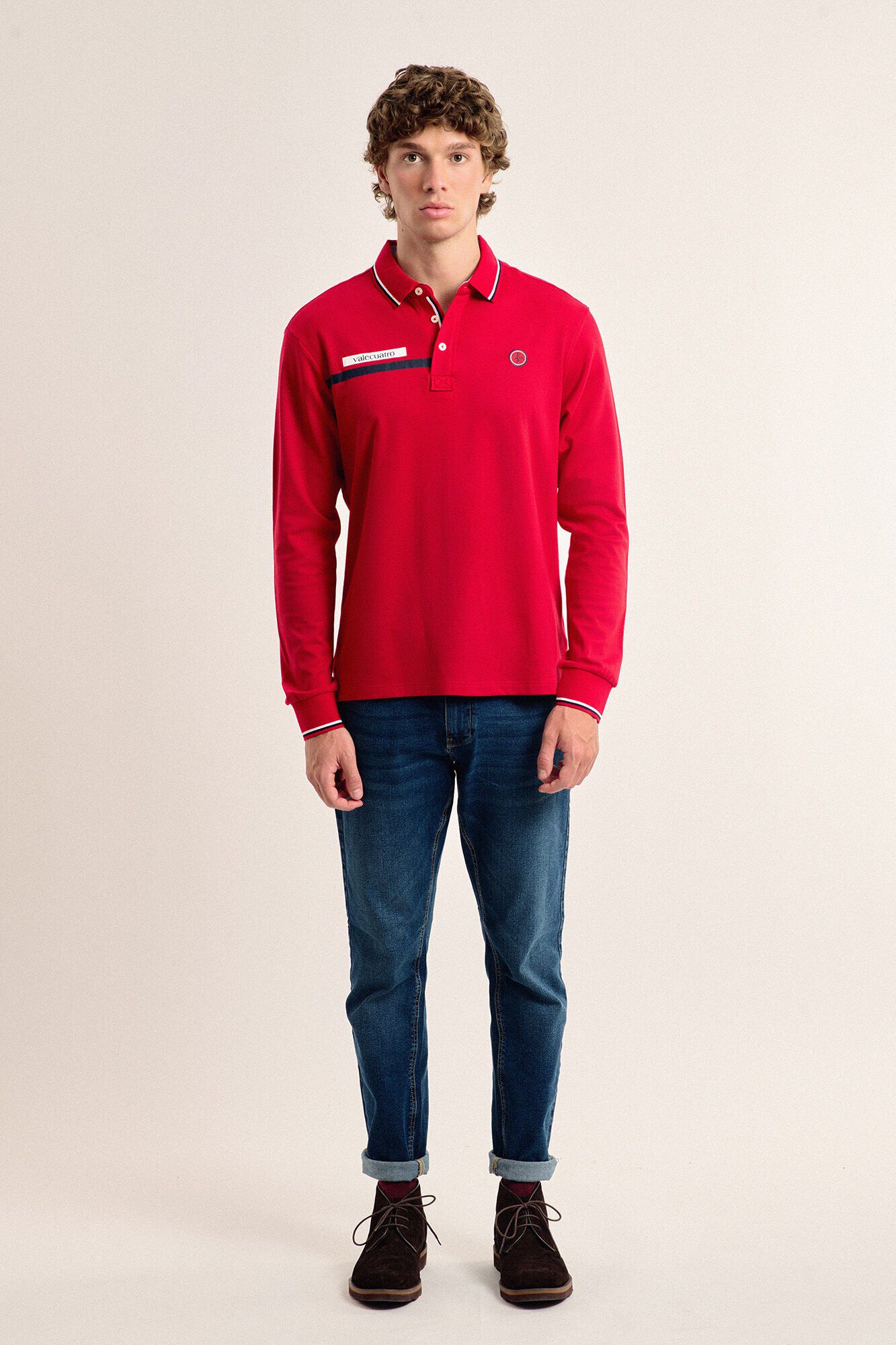 Valecuatro Polo Valecuatro para homem modelo bandeira vermelha Vermelho