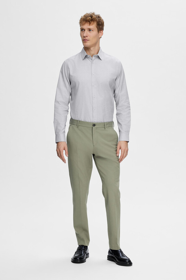 Cortefiel 100% cotton long-sleeved dress shirt Navy
