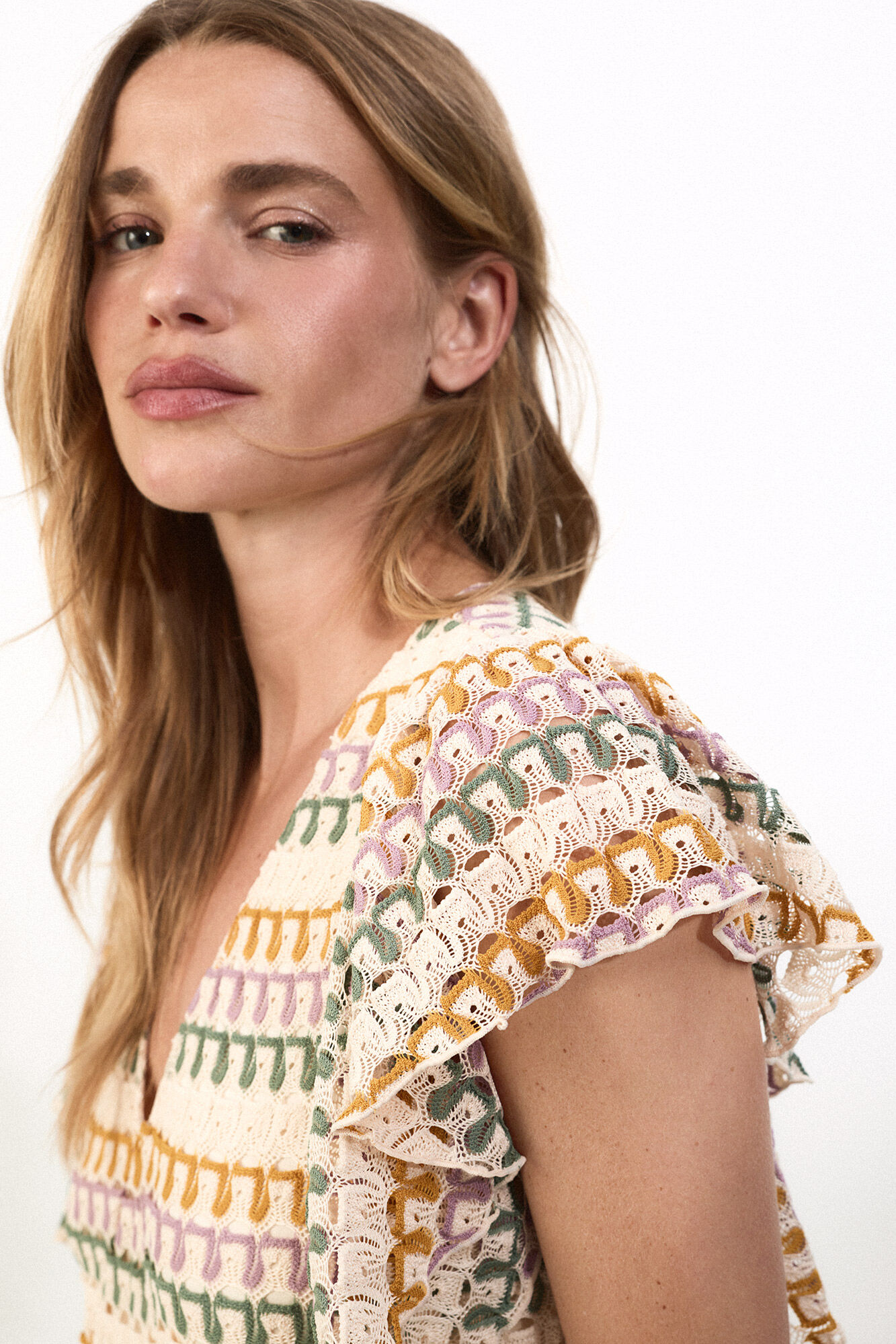 Slowlove Vestido com estrutura multicolor Laranja