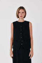 Cortefiel Closed gilet Black