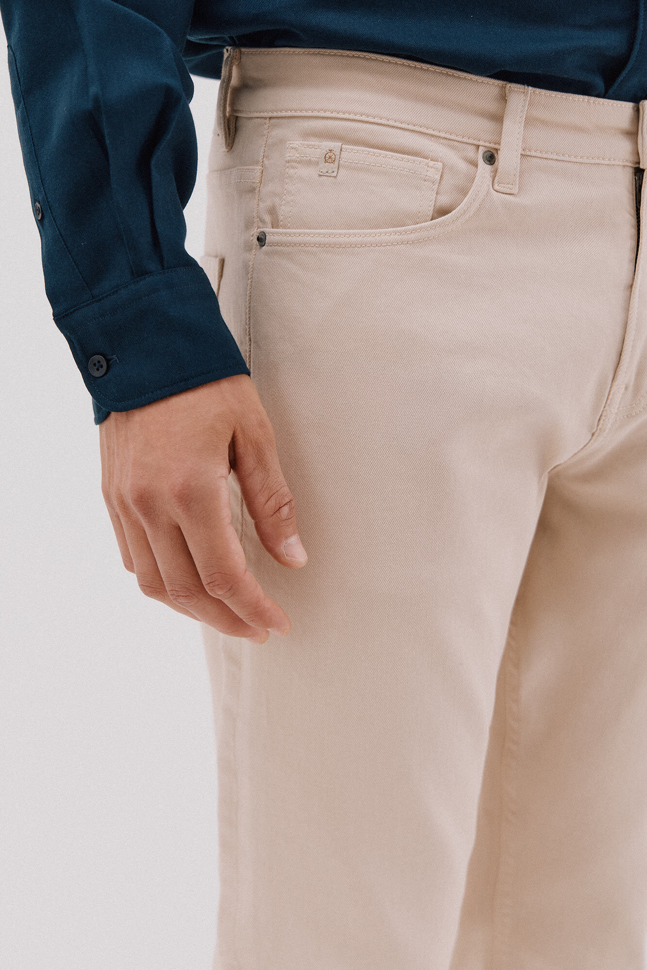 Cortefiel Pantal&oacute;n 5 bolsillos color regular fit Beige