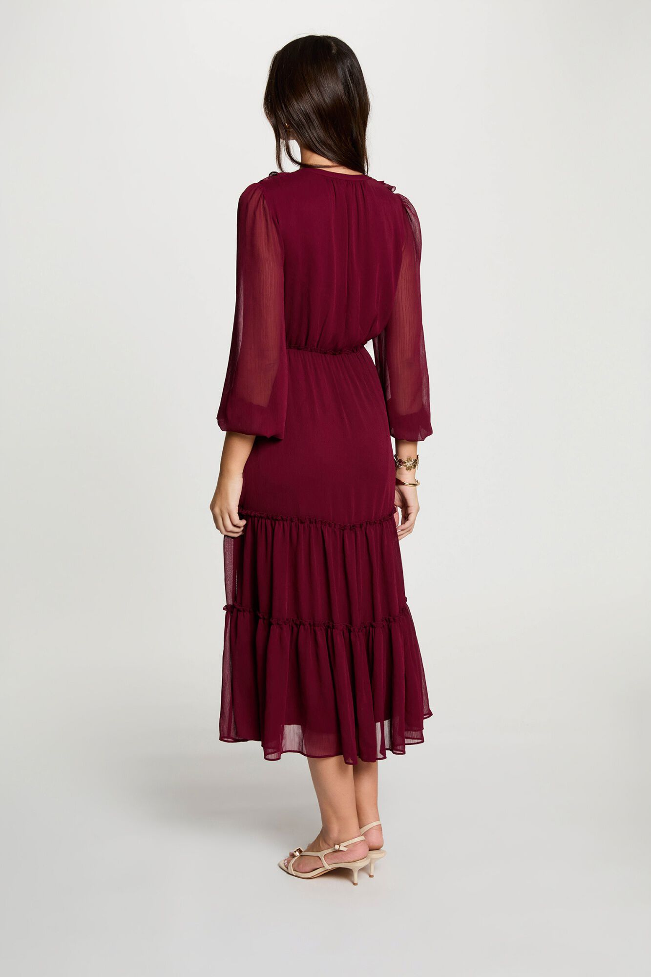 Morgan Fluid long dress Maroon