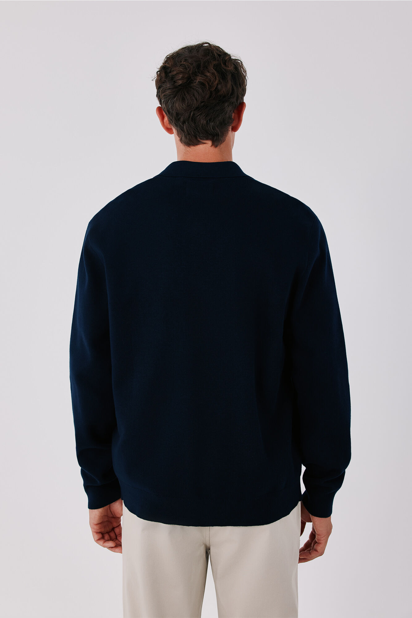 Cortefiel Cotton knit overshirt jumper Navy