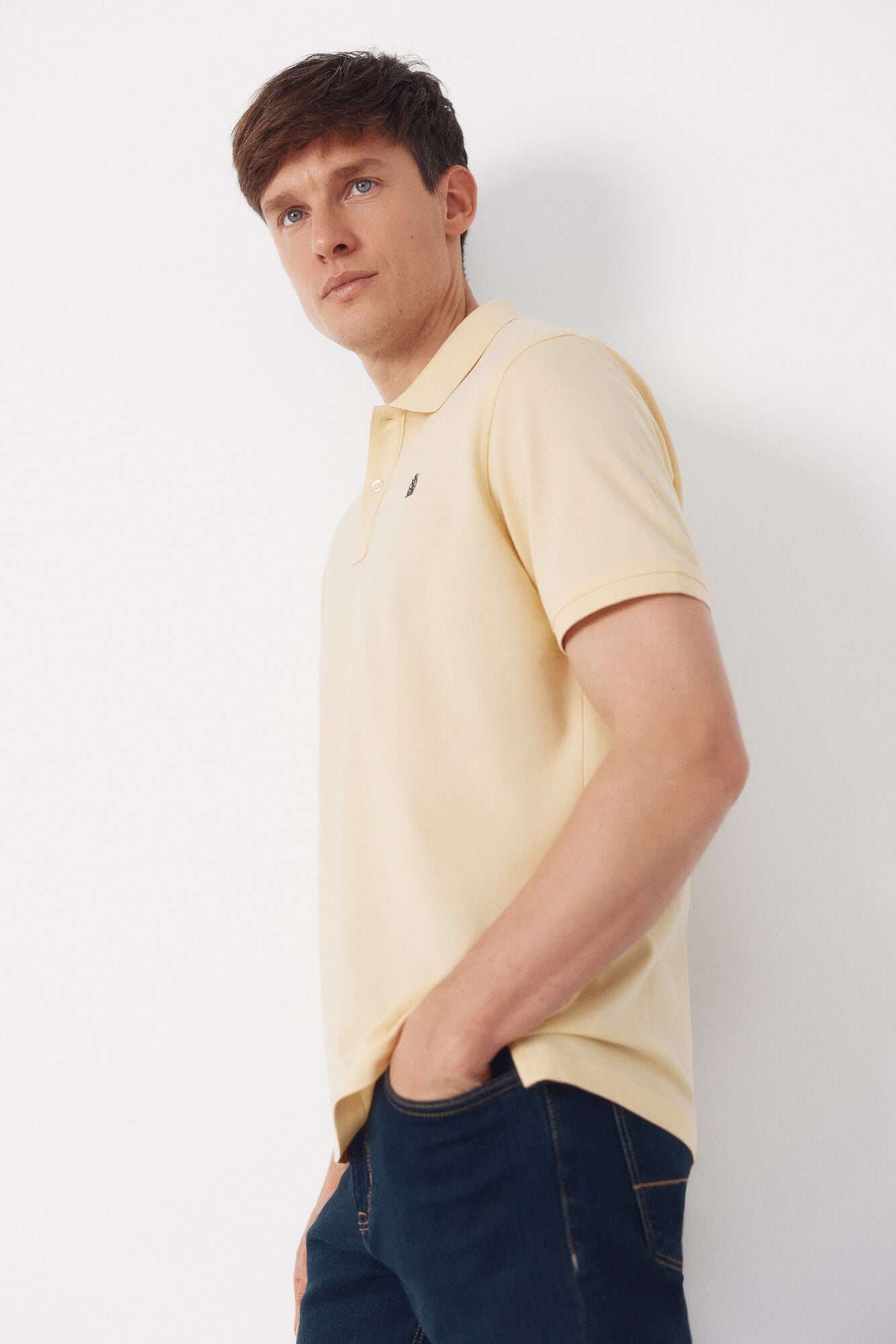 Cortefiel Piqu&eacute; basic polo shirt Yellow