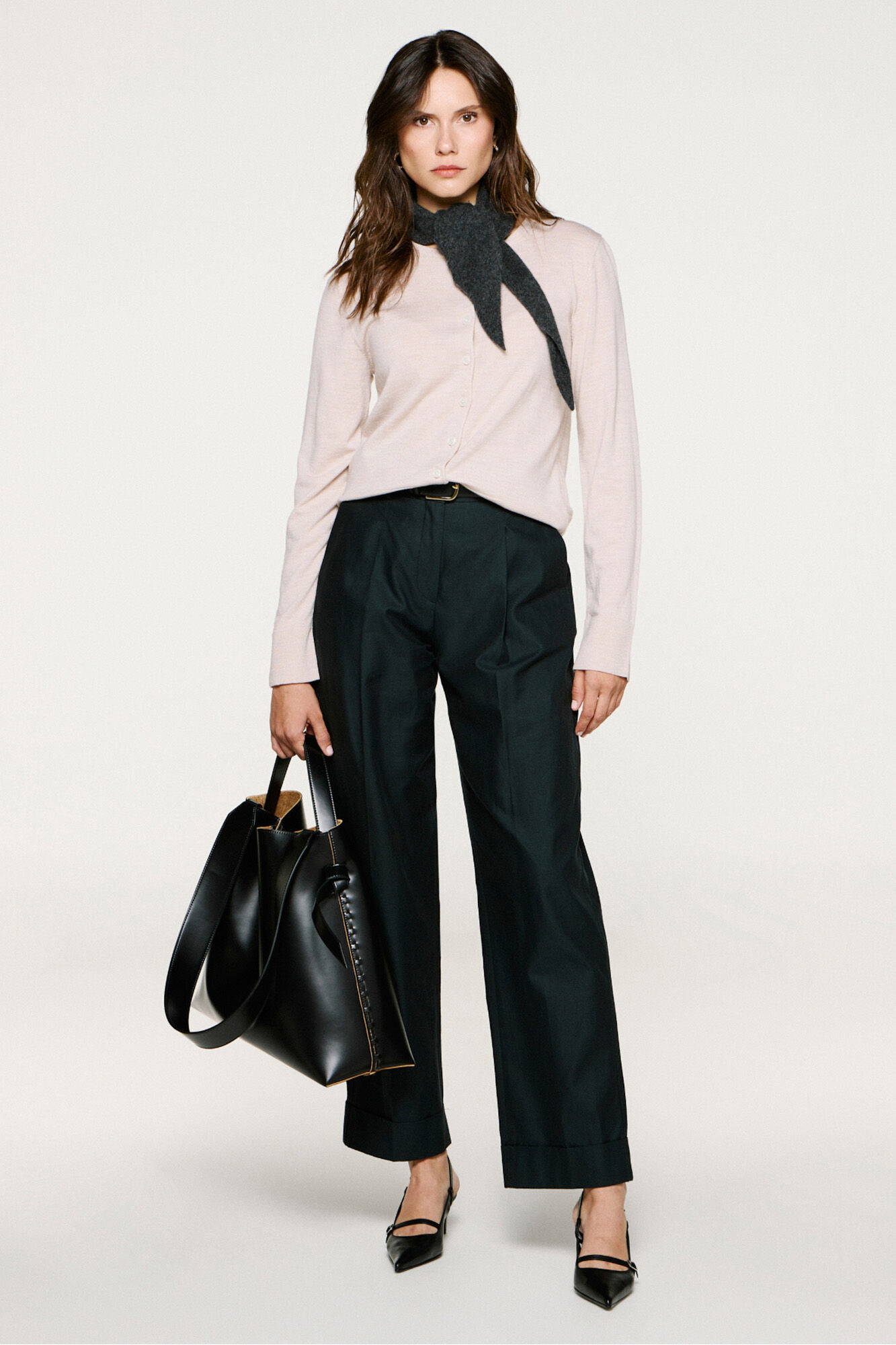 Selected Cal&ccedil;as chino com pregas.