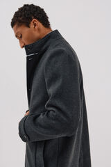 Cortefiel Coat with structured stand-up collar Dark grey