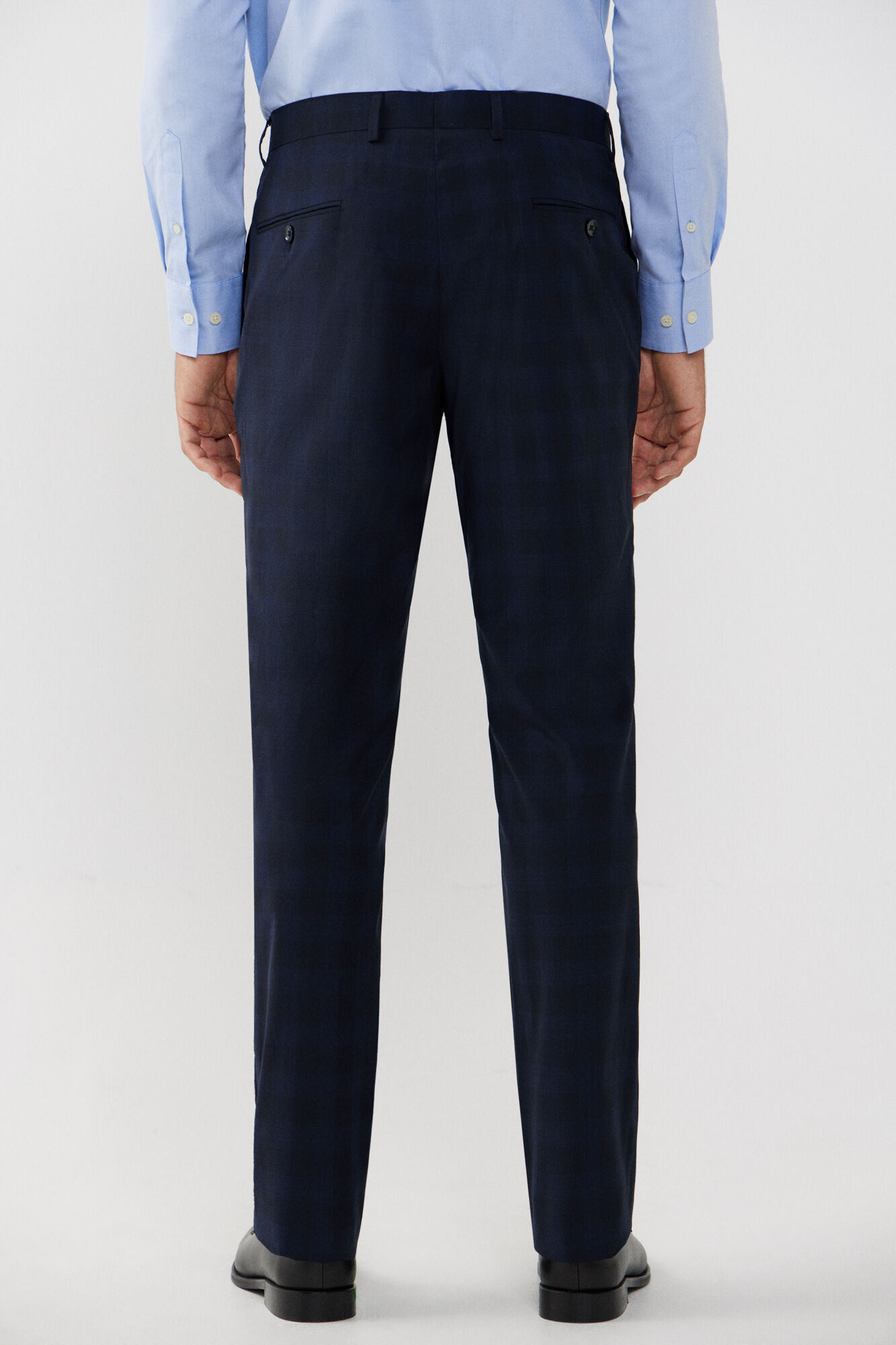 Cortefiel Slim fit checked trousers Navy