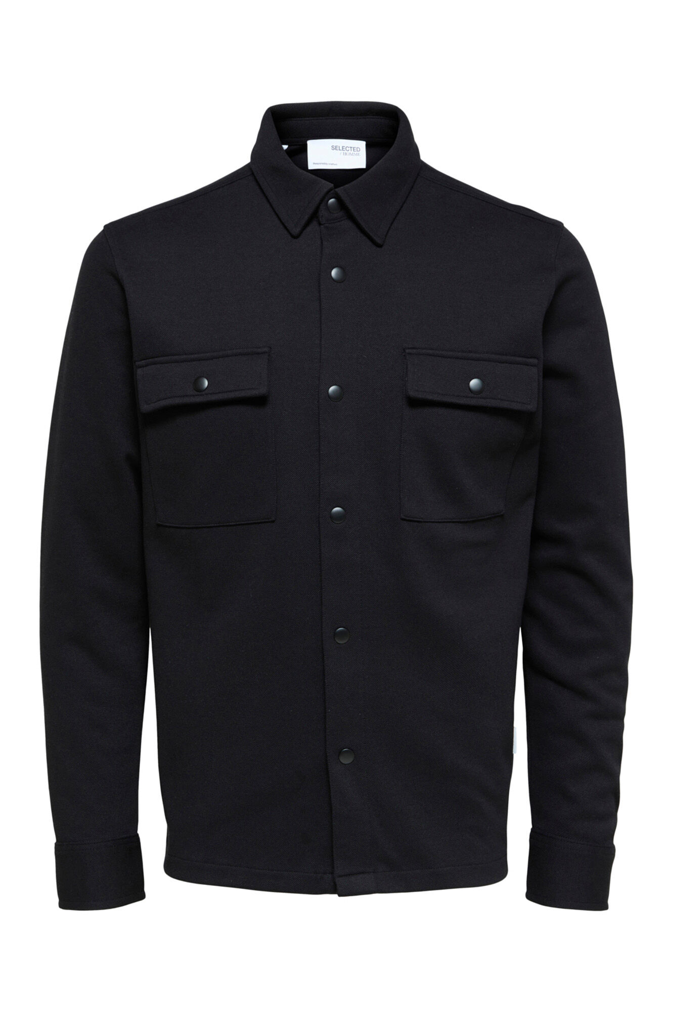 Selected Men's jacket with flap pockets Black