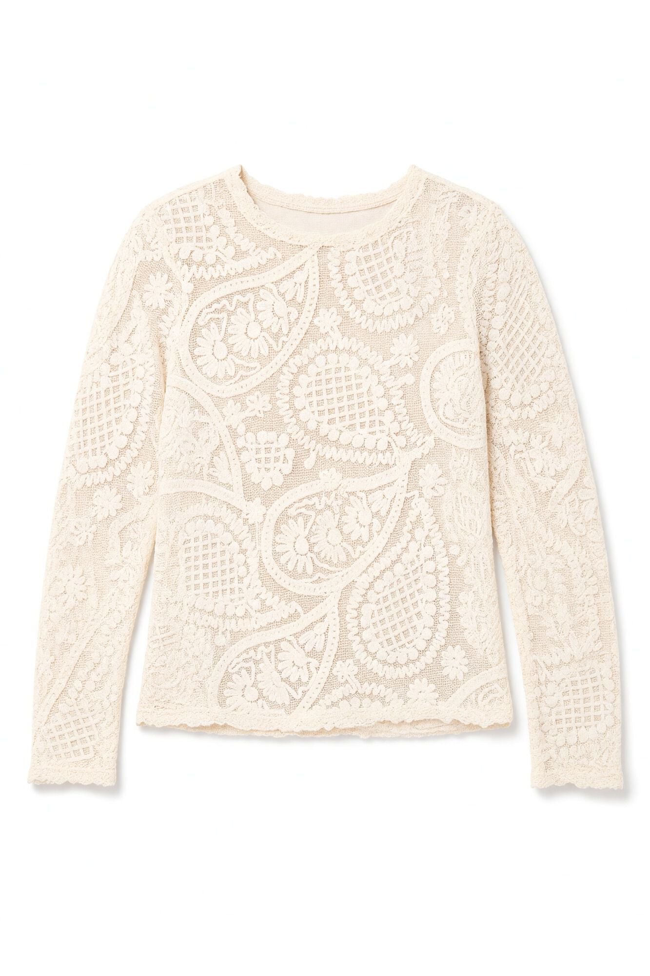 Slowlove Top crochet floral Marfil