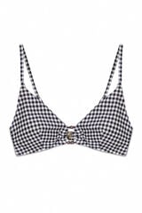 Cortefiel Gold ring bikini top Printed grey