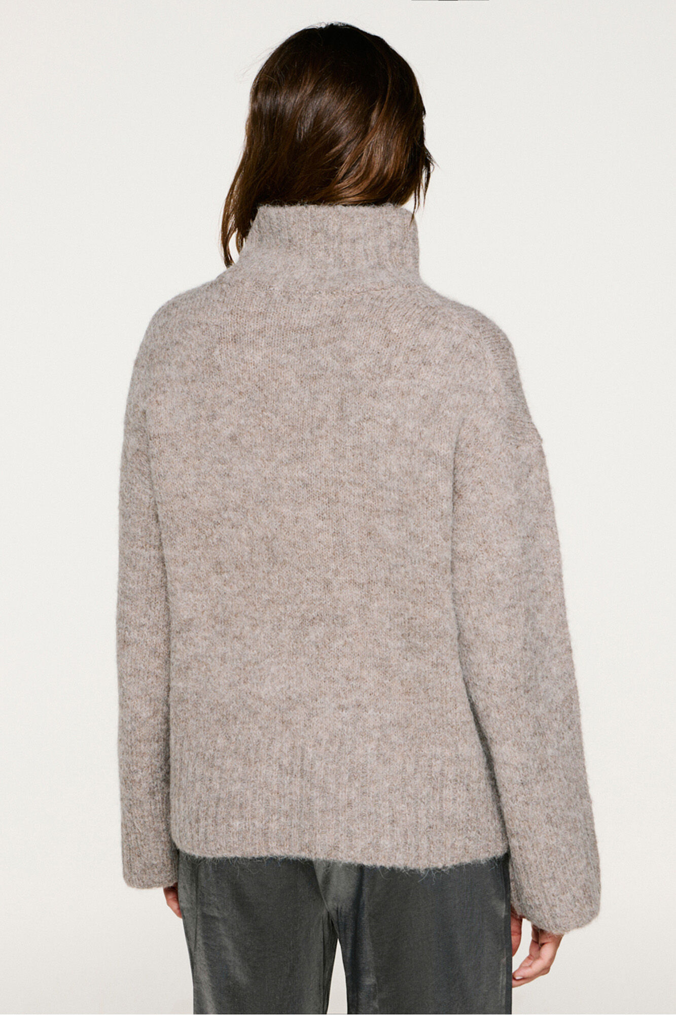 Selected Alpaca high neck jumper Grey