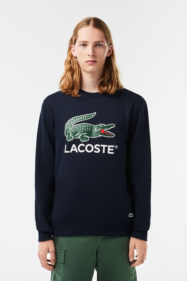 Cortefiel Lacoste Classic Fit Cotton Fleece Sweatshirt Navy Blue Navy