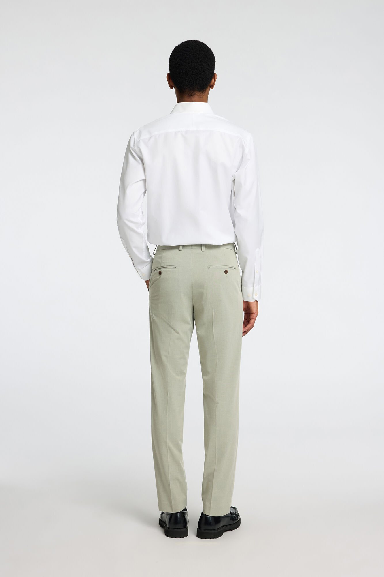 Selected Camisa de manga comprida elegante 100% algod&atilde;o Branco