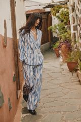 Slowlove Chaqueta blazer estampada Estampado azul