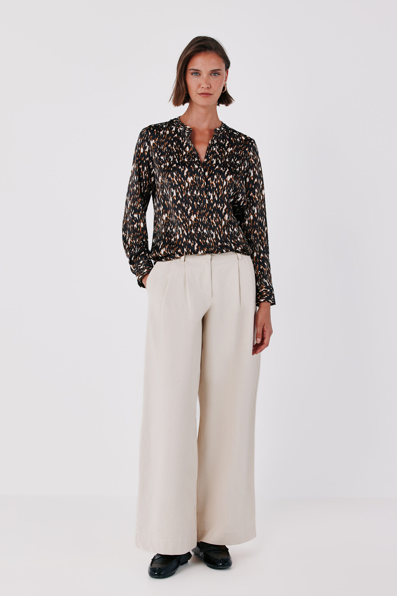 Cortefiel Satin-finish polo shirt blouse