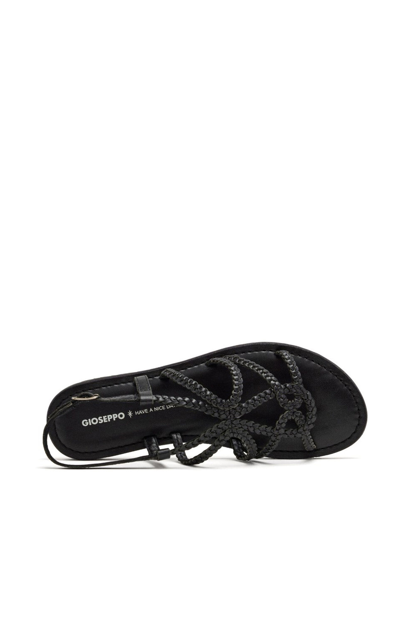 Gioseppo Leather braided sandals orland Black