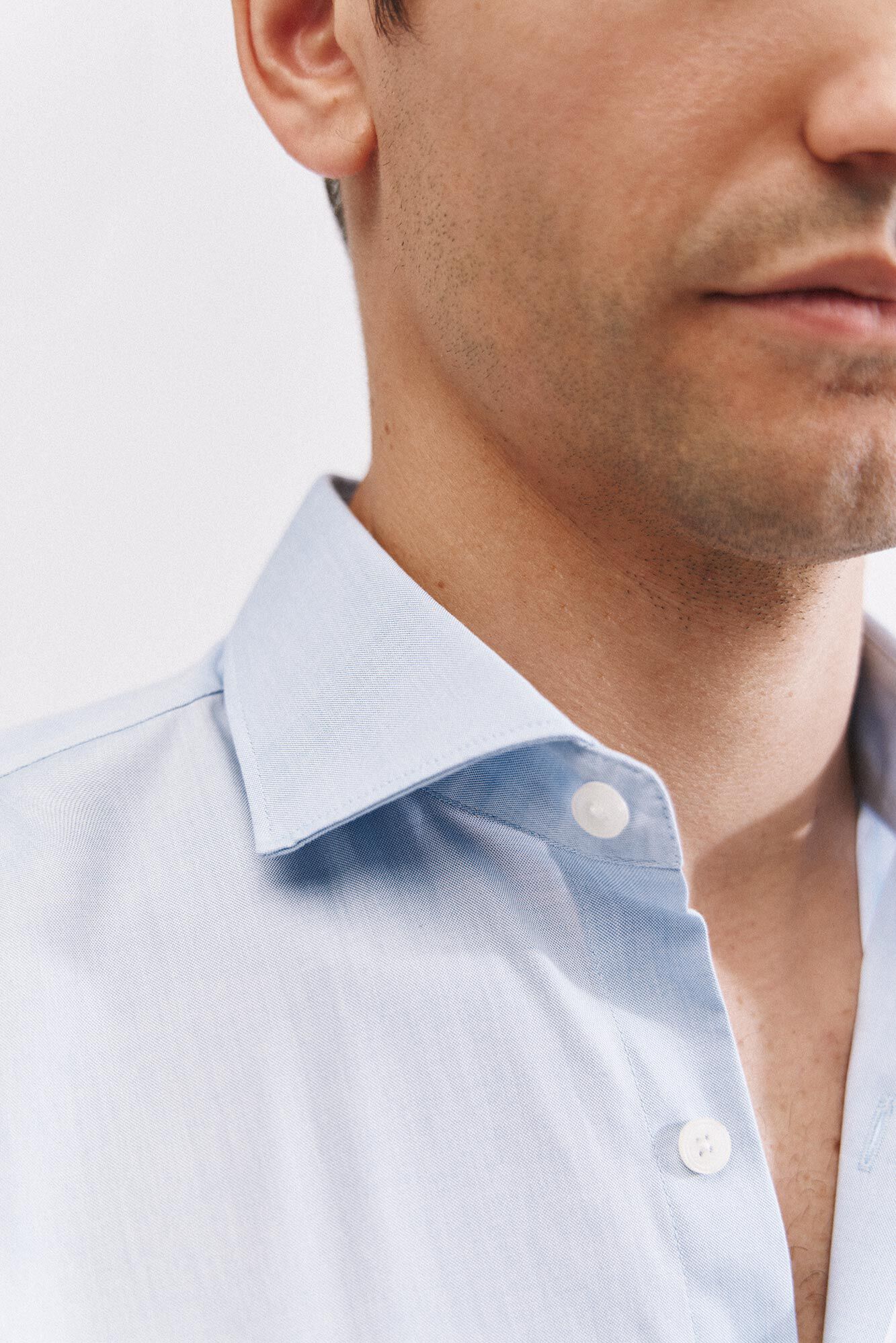 Cortefiel Plain easy-iron dress shirt Blue