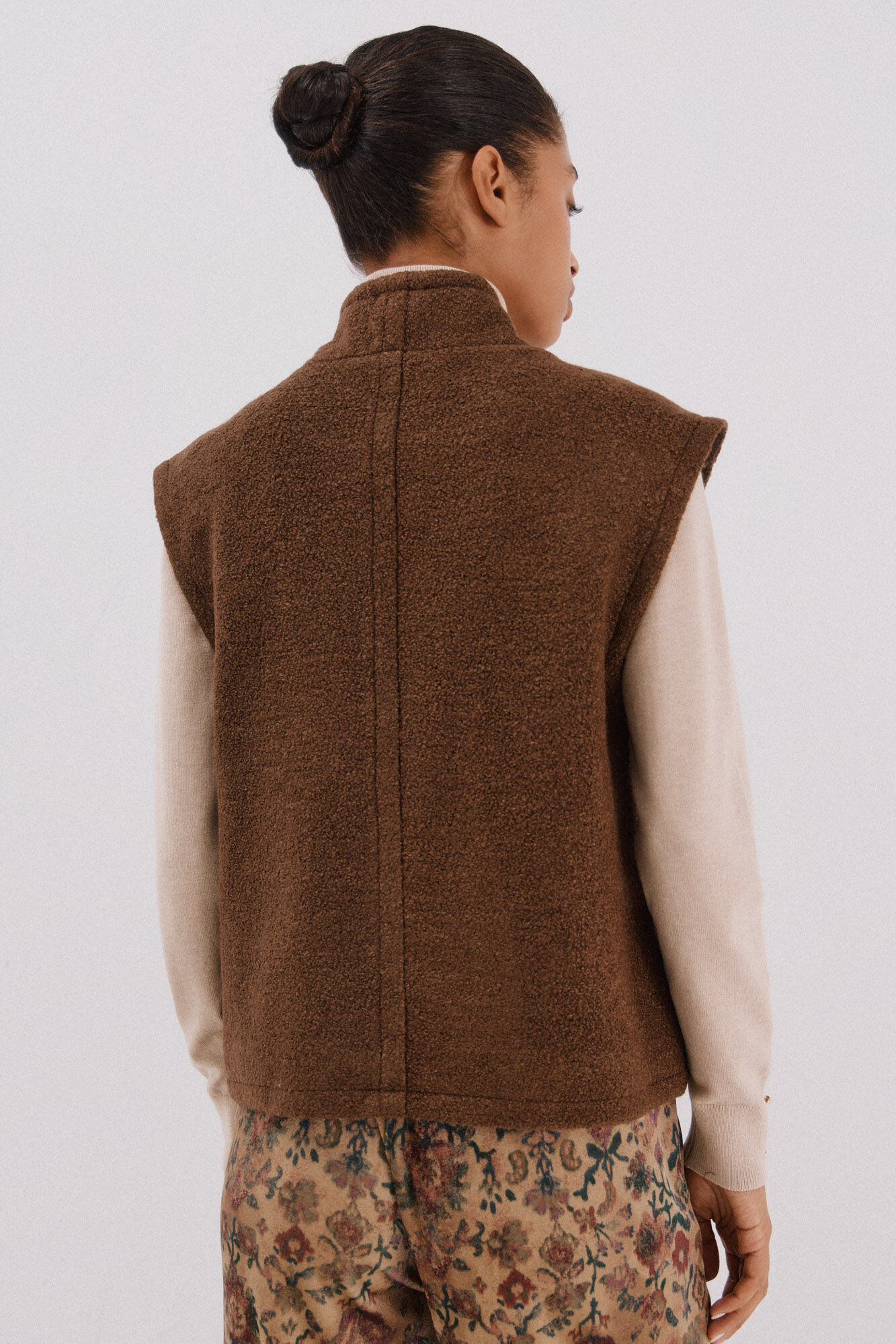 Cortefiel Oversized women's vest Dark brown