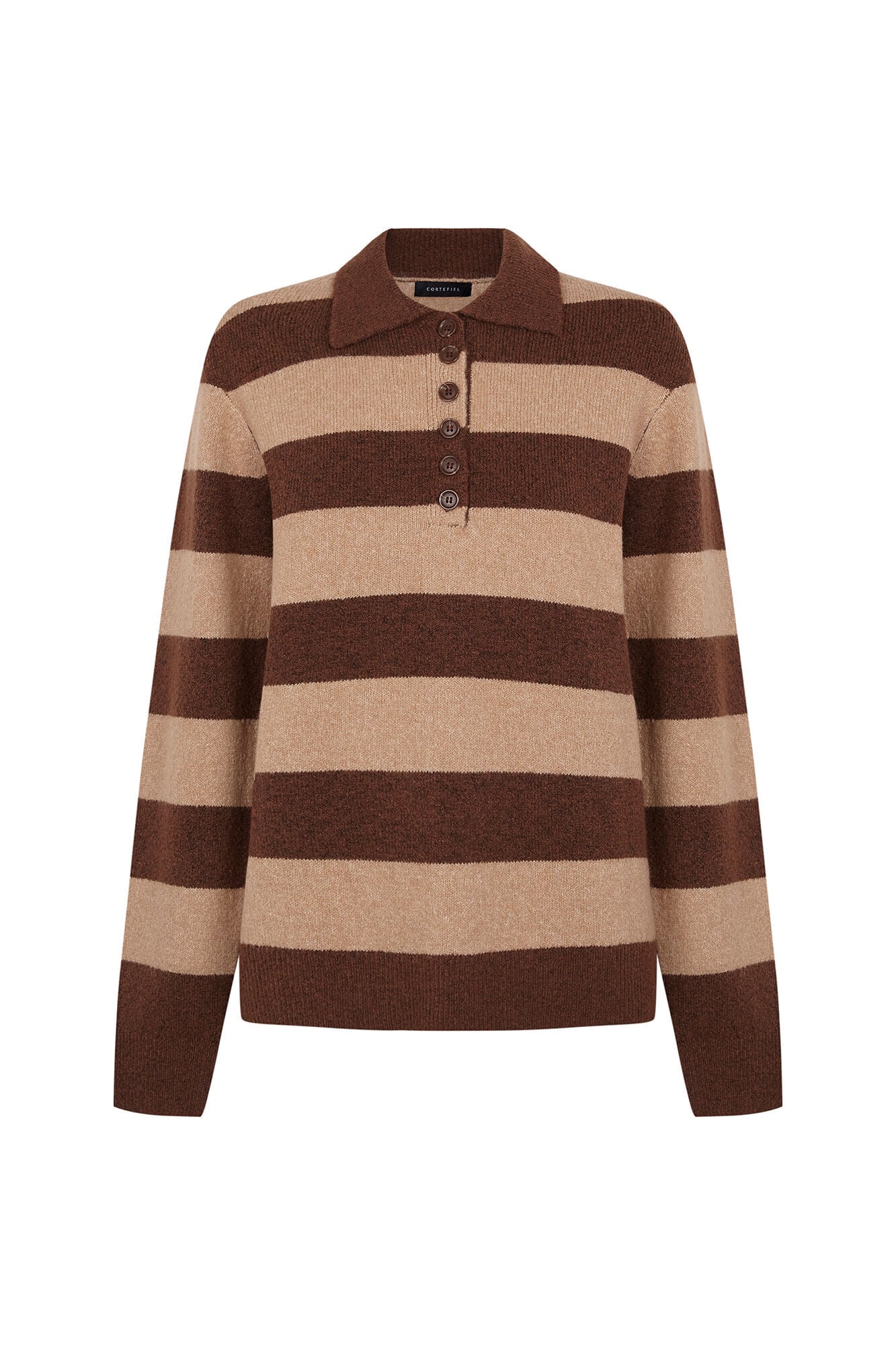 Cortefiel Striped soft polo shirt Nude