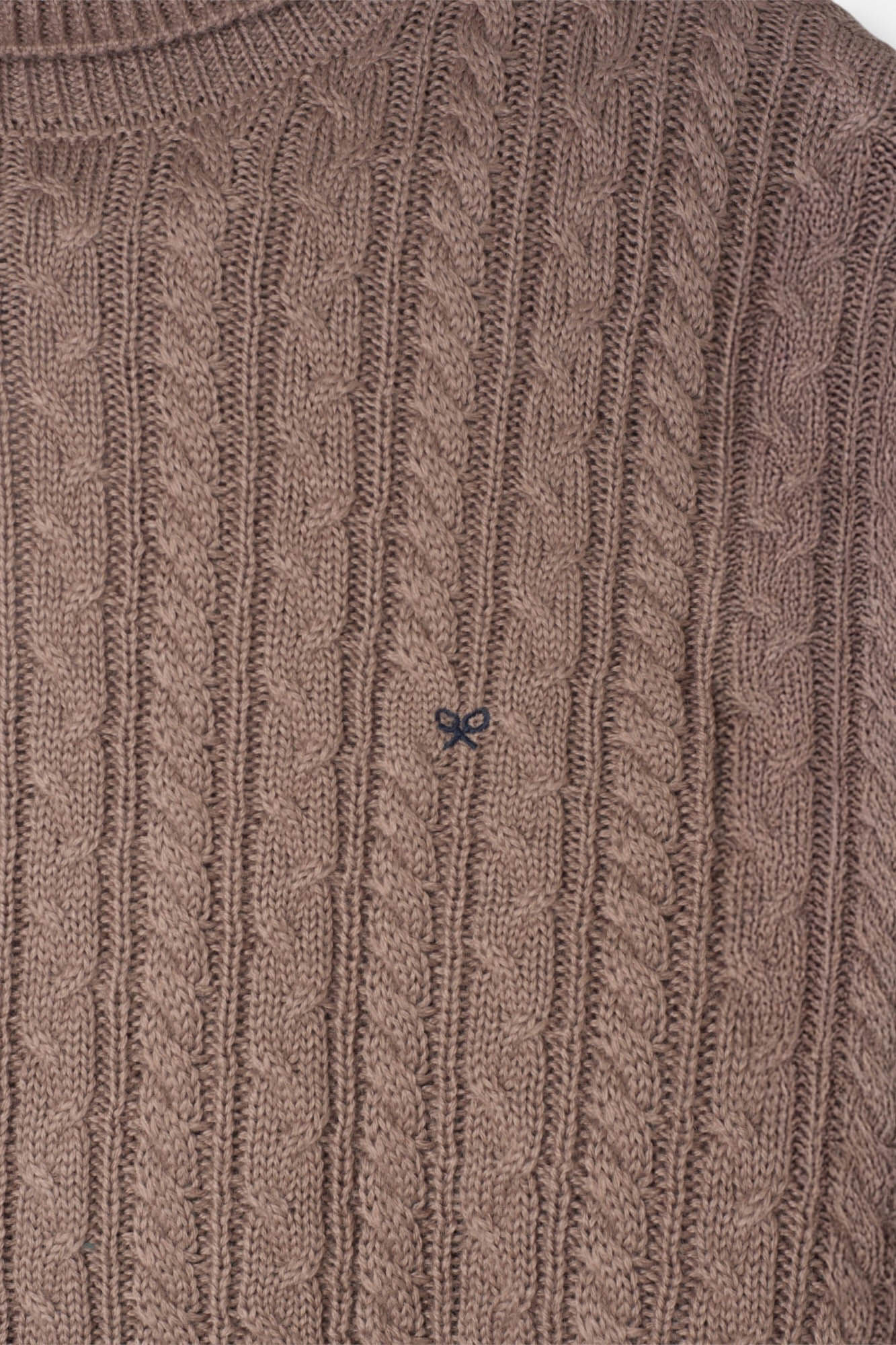 Silbon Camisola de gola com tric&ocirc; oitos Castanho