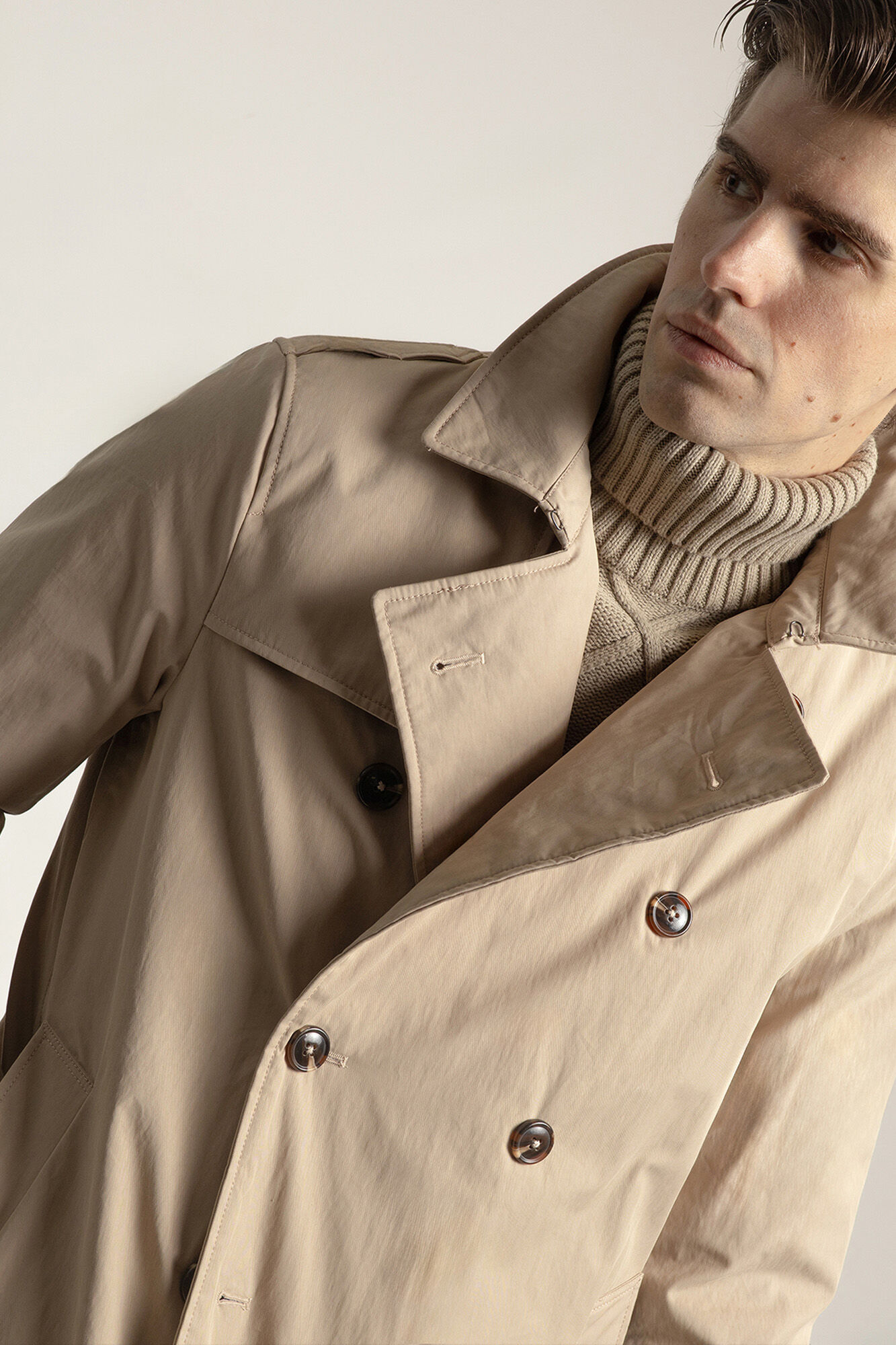 PuroEGO Navy trench coat Nude