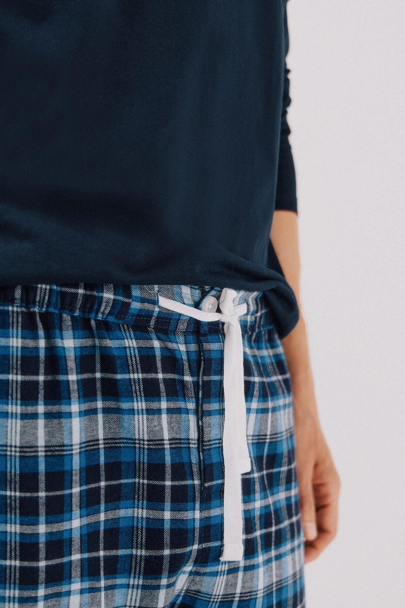 Cortefiel Set de pijama punto y tela Azul marino