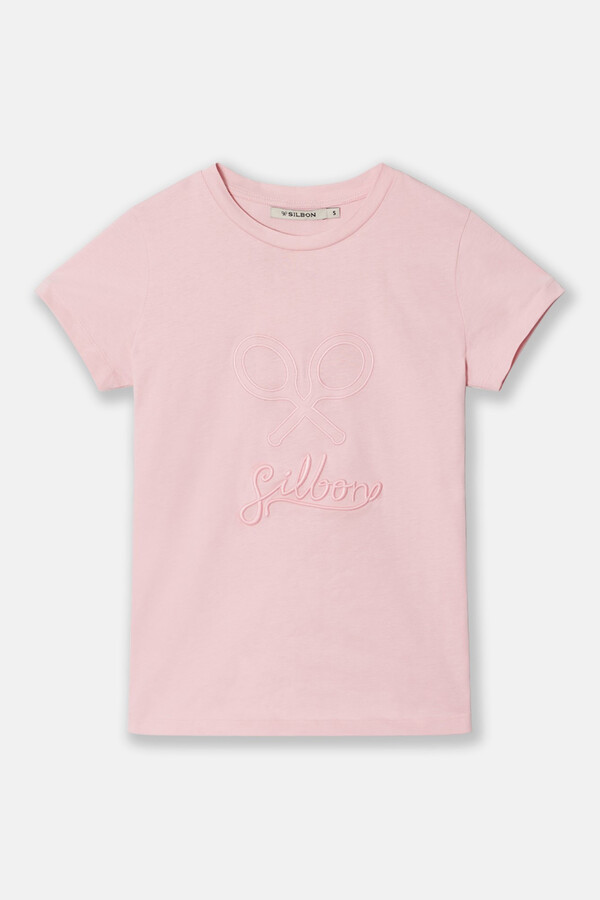 Cortefiel Classic women's T-shirt Pink