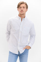 Cortefiel Striped Oxford shirt Blue