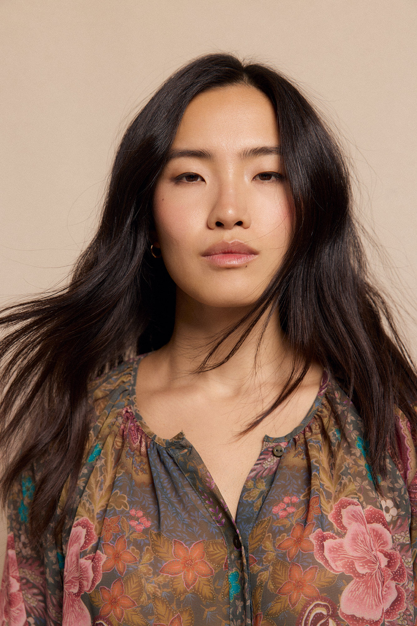 Slowlove Blusa estampada fluida Estampado verde