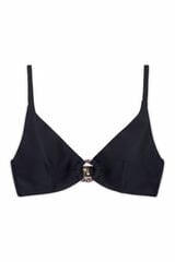 Cortefiel Gold ring bikini top Black
