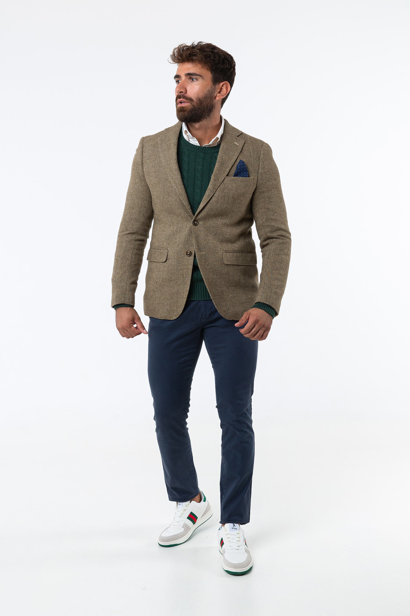 Williot Jaqueta de l&atilde; espiga Tostado