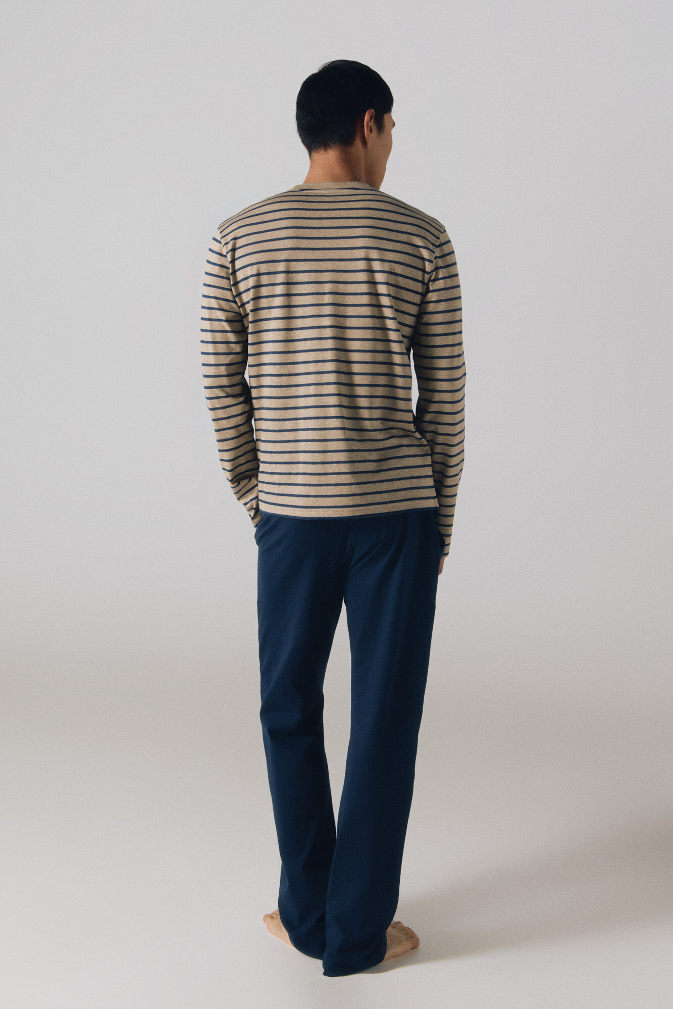 Cortefiel Jersey-knit pyjama set Ivory