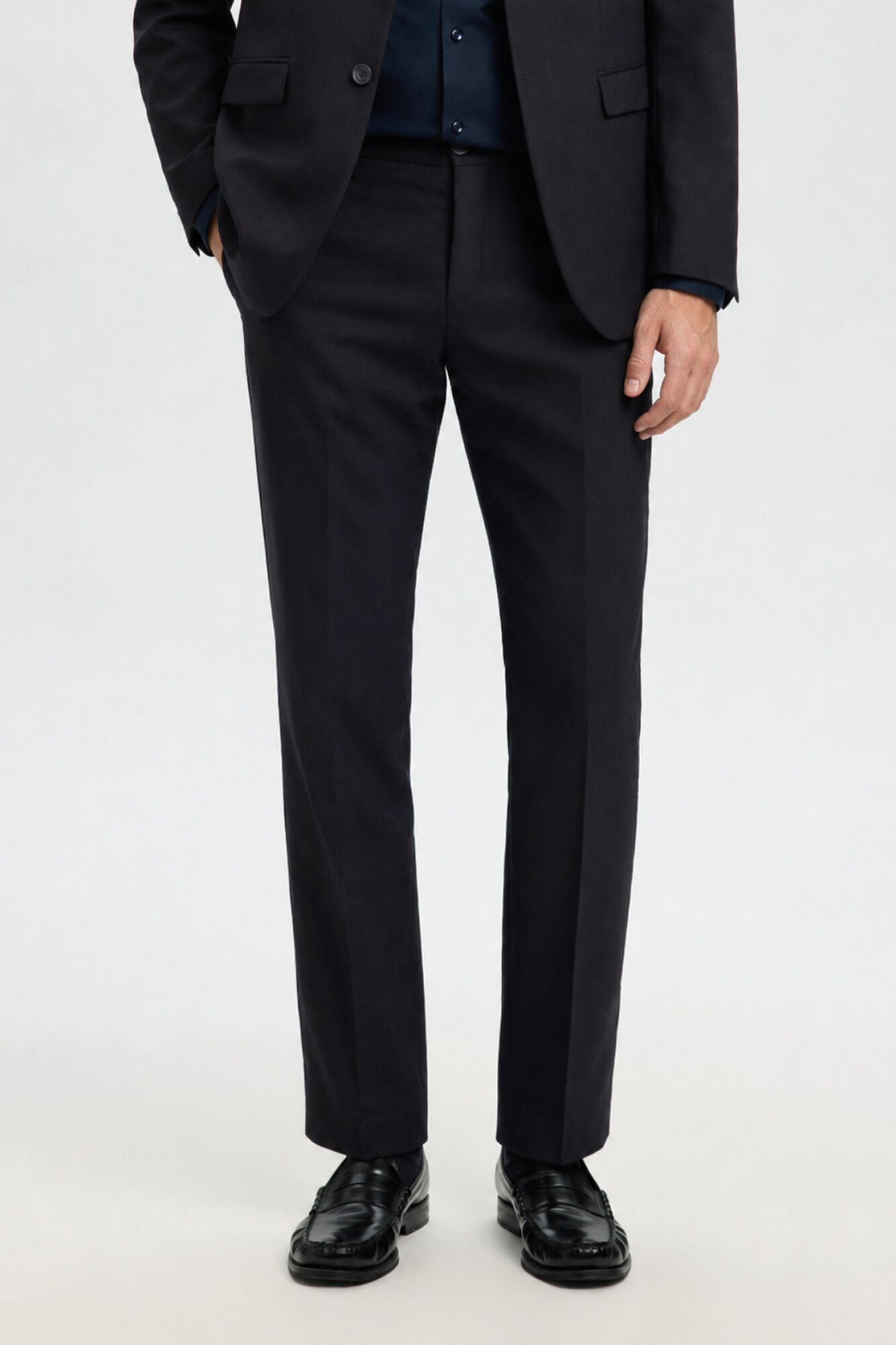 Selected Wool Slim Fit suit trousers Black