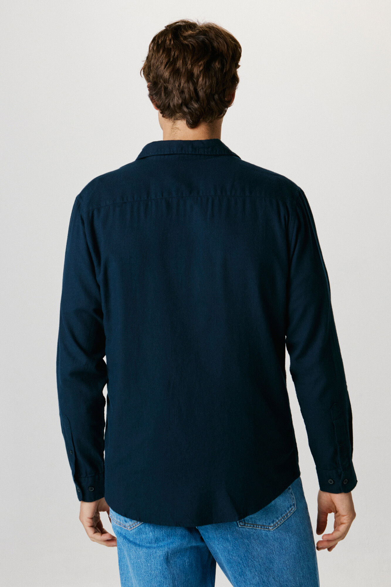 Selected Camisa de manga comprida com corte slim Azul