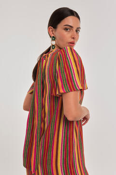 Cortefiel Short dress with short sleeves Multicolour