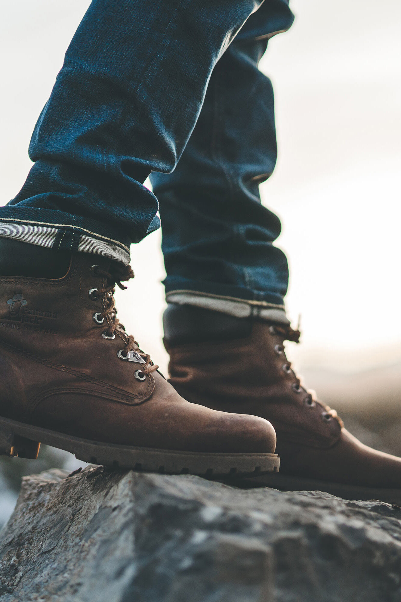 Panama Jack Bota de homem em pele napa Castanho