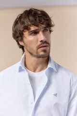 OOTO Camisa cuadros popel&iacute;n manga larga Azul