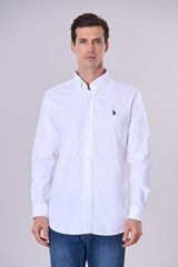 Us Polo Camisa Oxford Dirk Branco