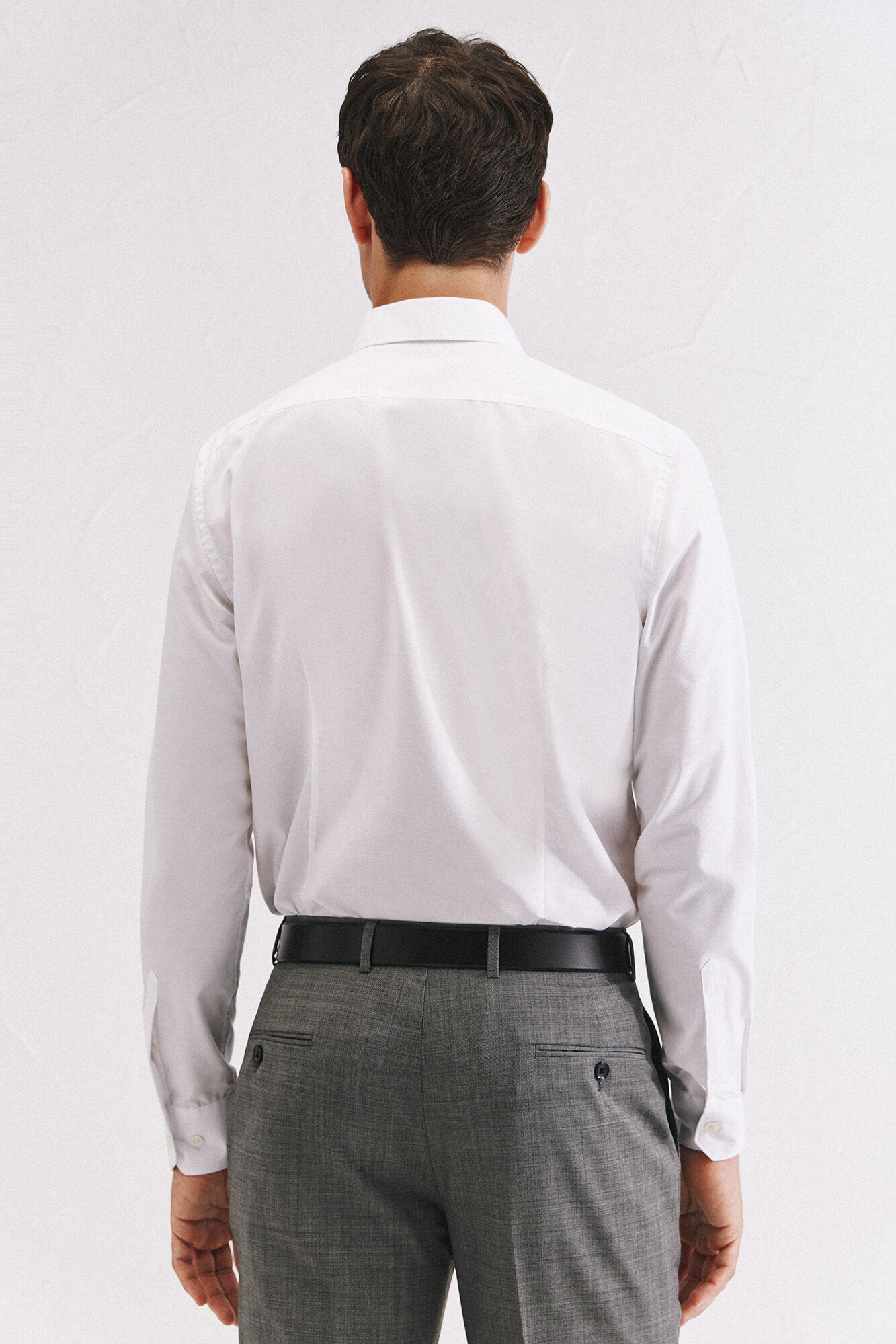 Cortefiel Slim fit easy-iron ottoman dress shirt White