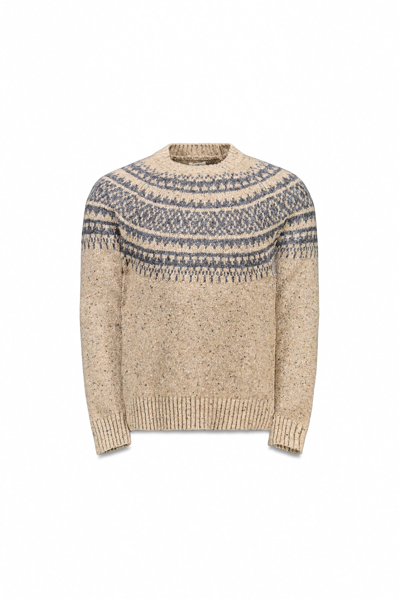 OOTO Camisola de Natal jacquard gola caixa Tostado