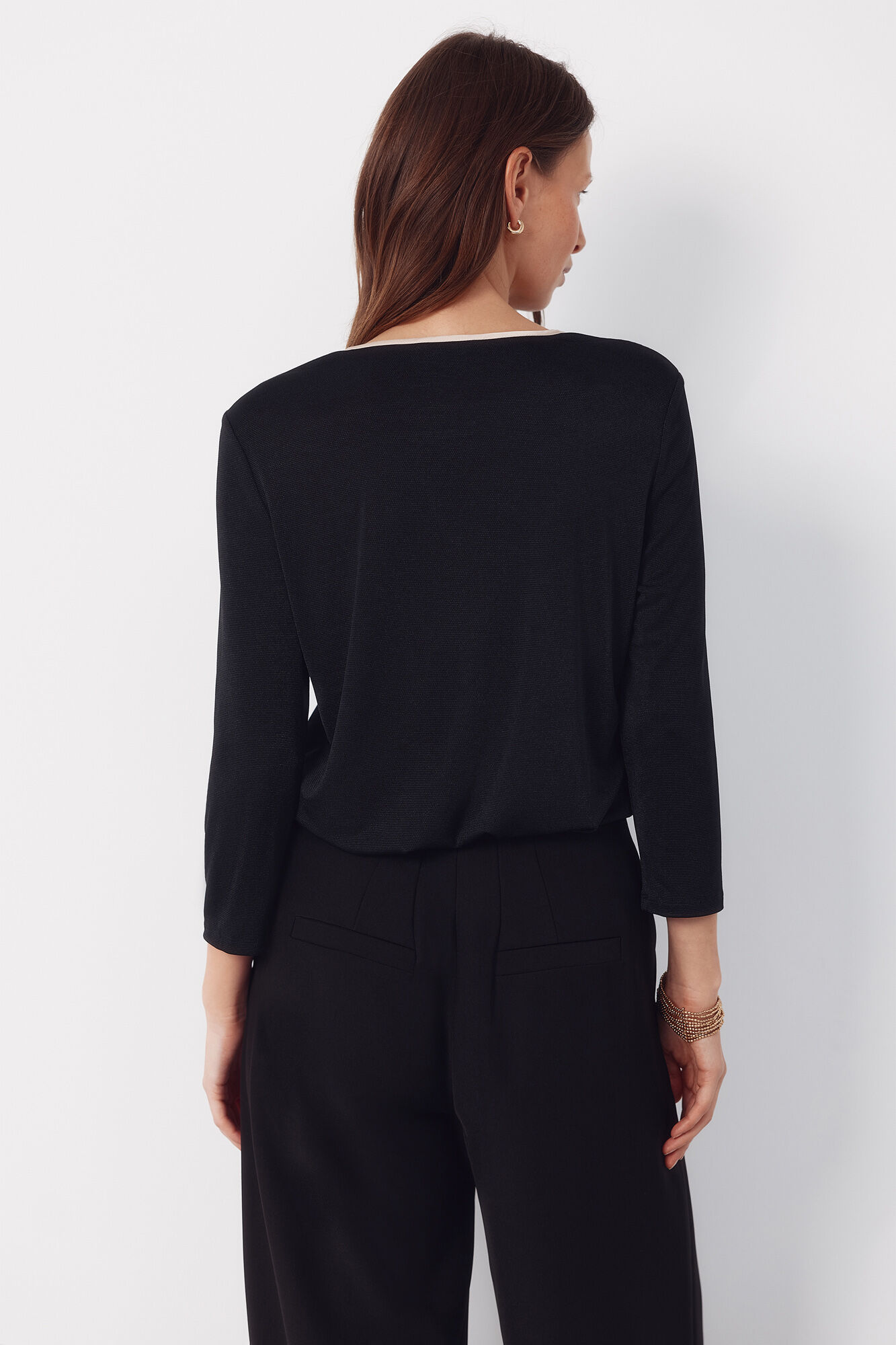 Cortefiel Top teardrop contrast Black