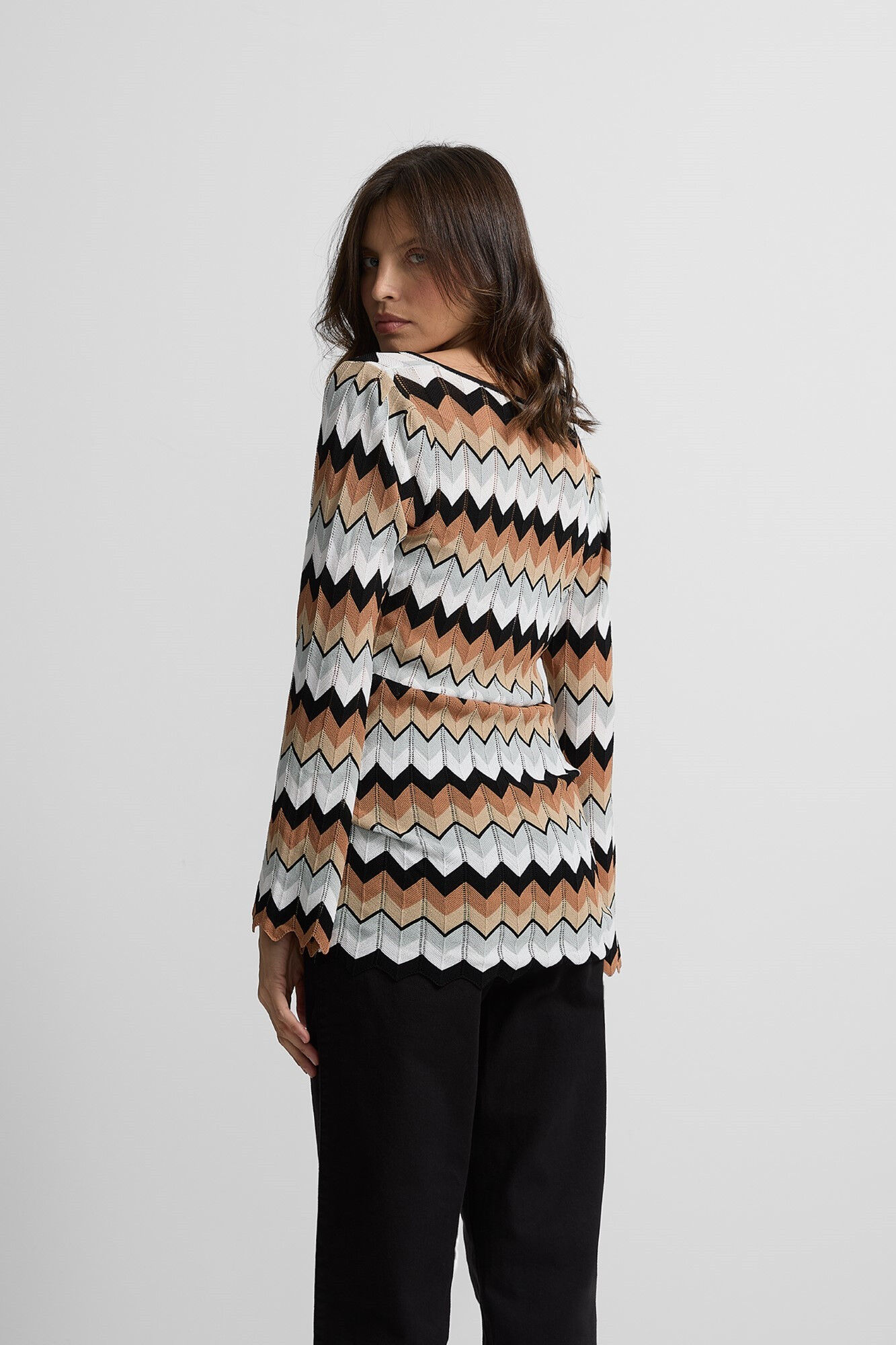 Silbon Malha de malha com n&oacute; espiga Castanho