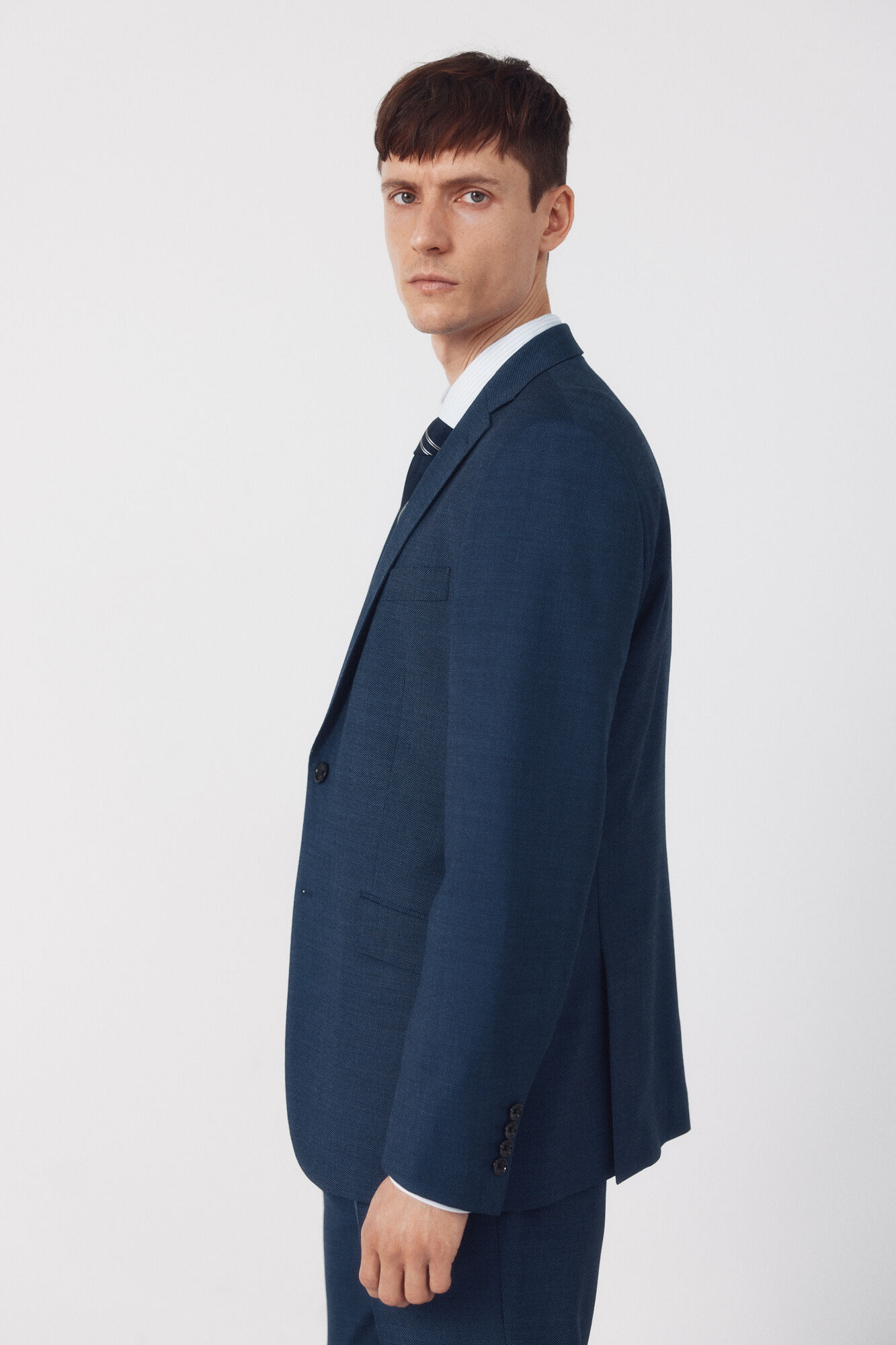 Cortefiel Coolmax bird's eye jacket Blue