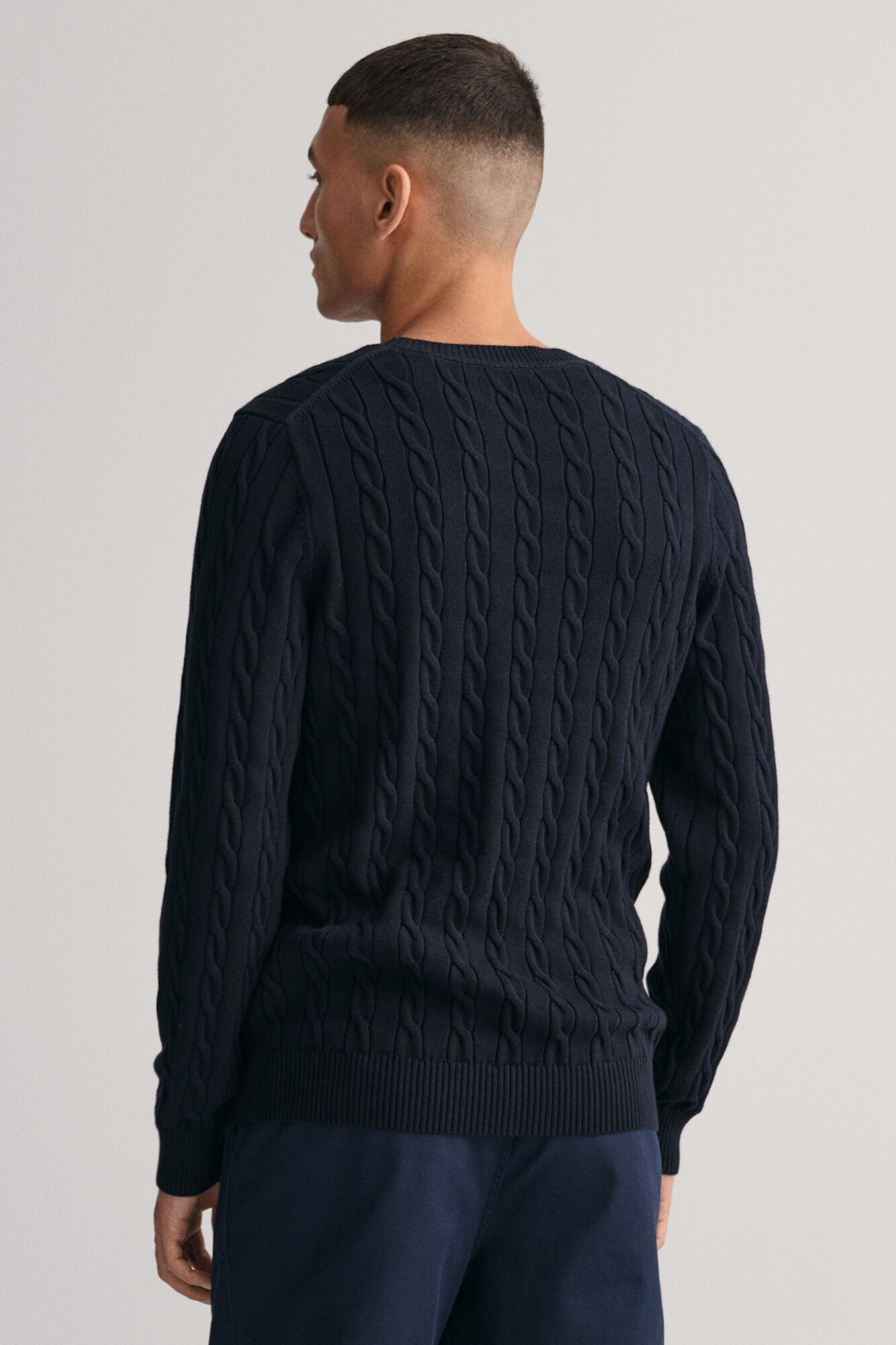 Gant Camisola de algod&atilde;o com gola redonda Azul