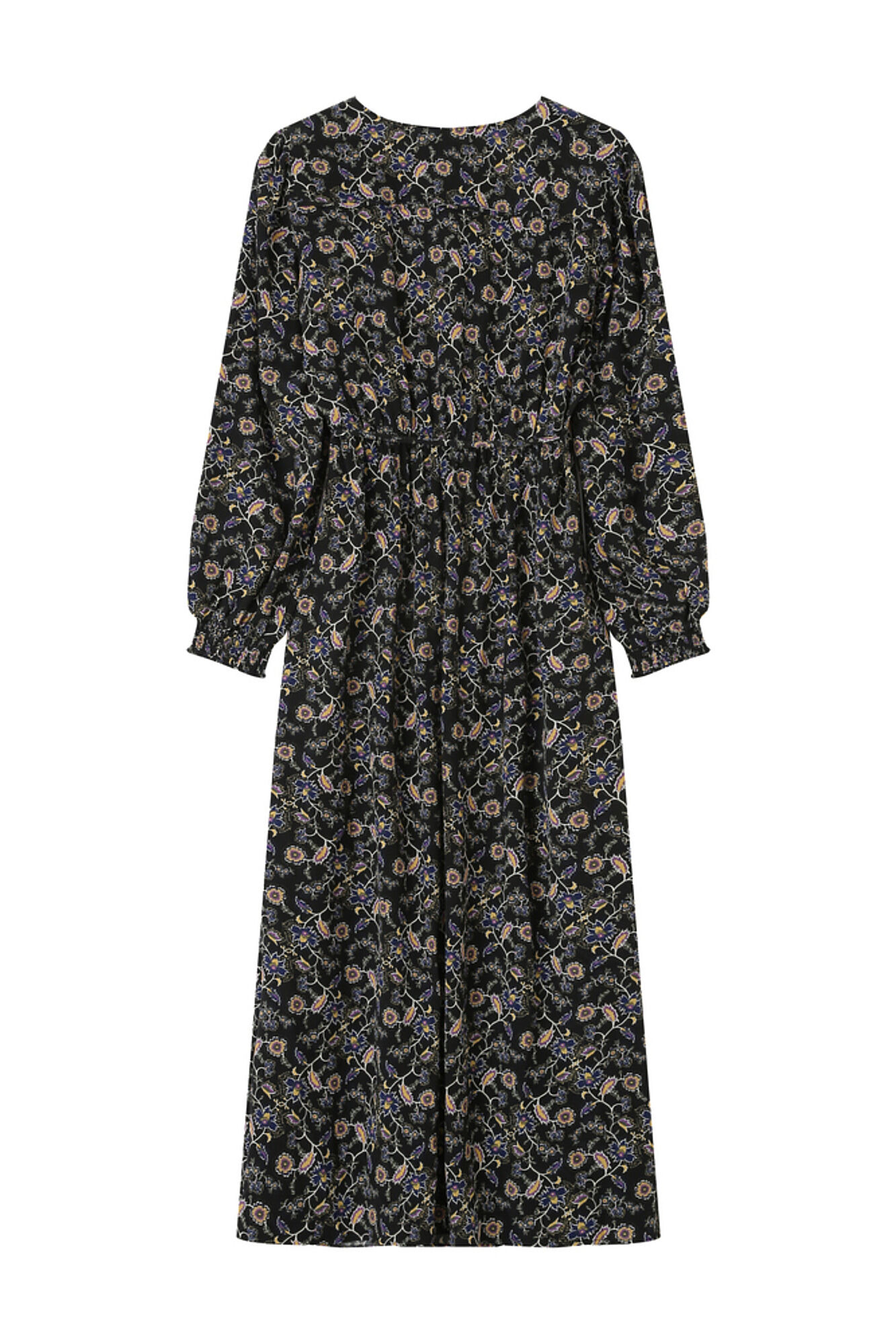 Grace & Mila Vestido longo tipo envelope, estampado com motivo floral Preto