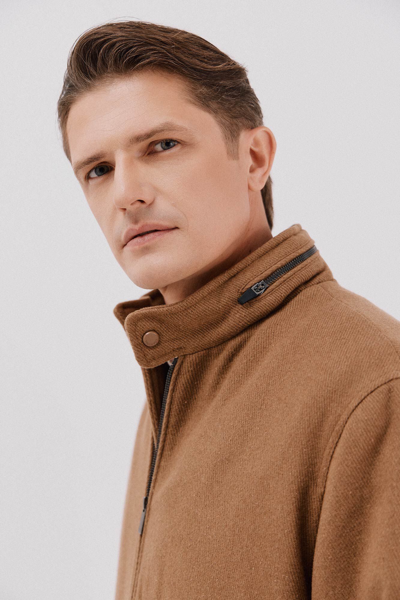 Cortefiel Wool jacket Camel